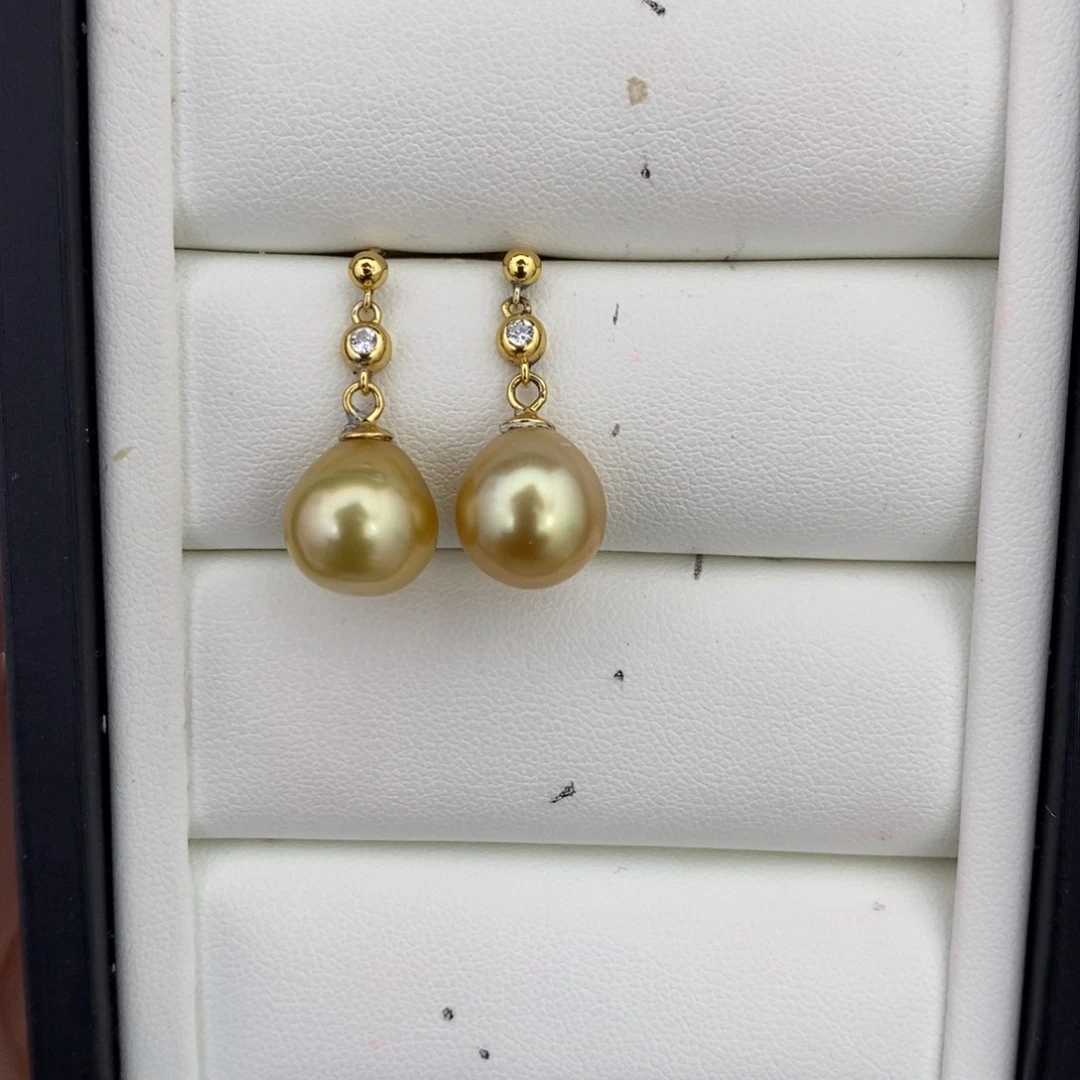 未镶嵌南洋金珠10-11mm海水珍珠