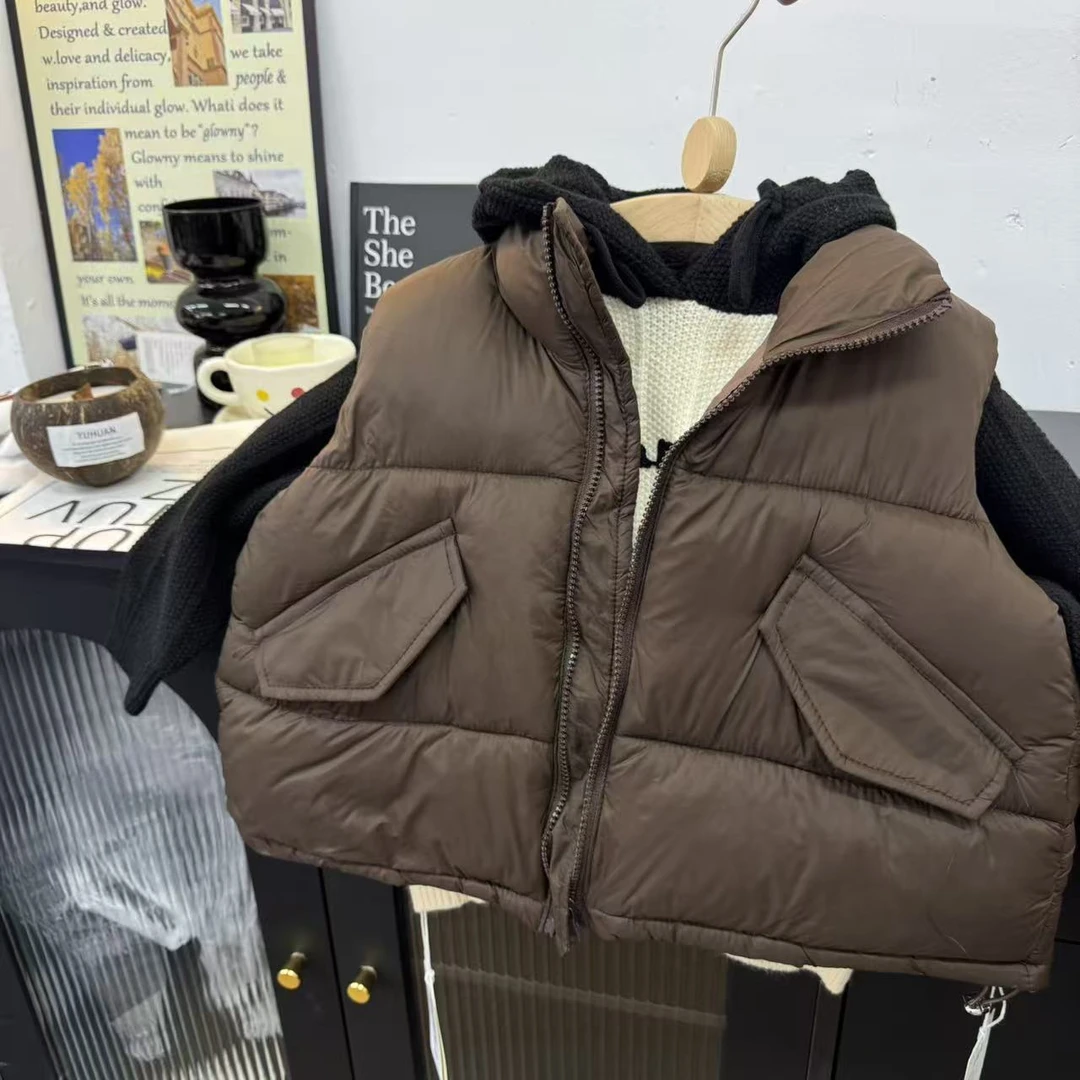 4633男女童洋气潮流休闲百搭冬季抽绳立领棉马甲