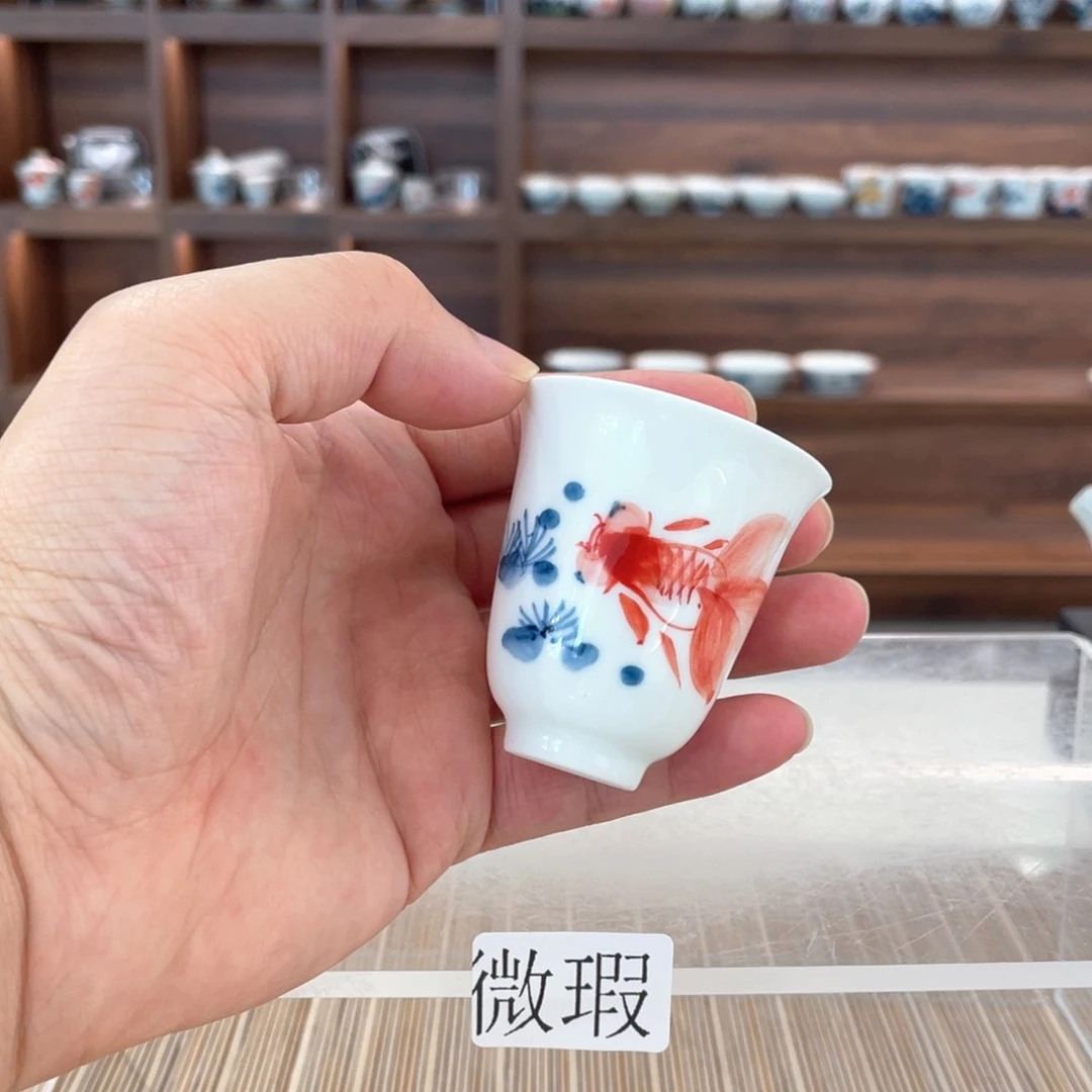 釉下手绘茶具微瑕