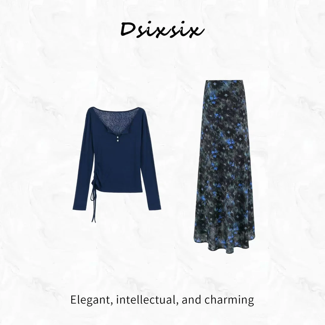 Yeah Me/也觅 夏季优雅文艺气质碎花半身裙套装-56211K-57180K