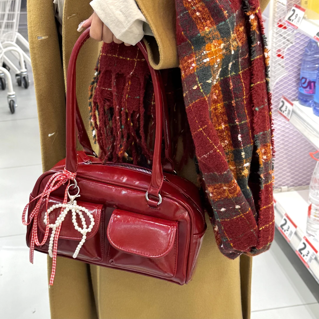 101-199百搭女手提包白色小包包复古vintage包包上班女款大容量