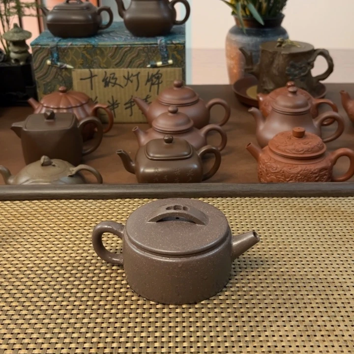 紫砂茶壶汉瓦老天青泥手工壶