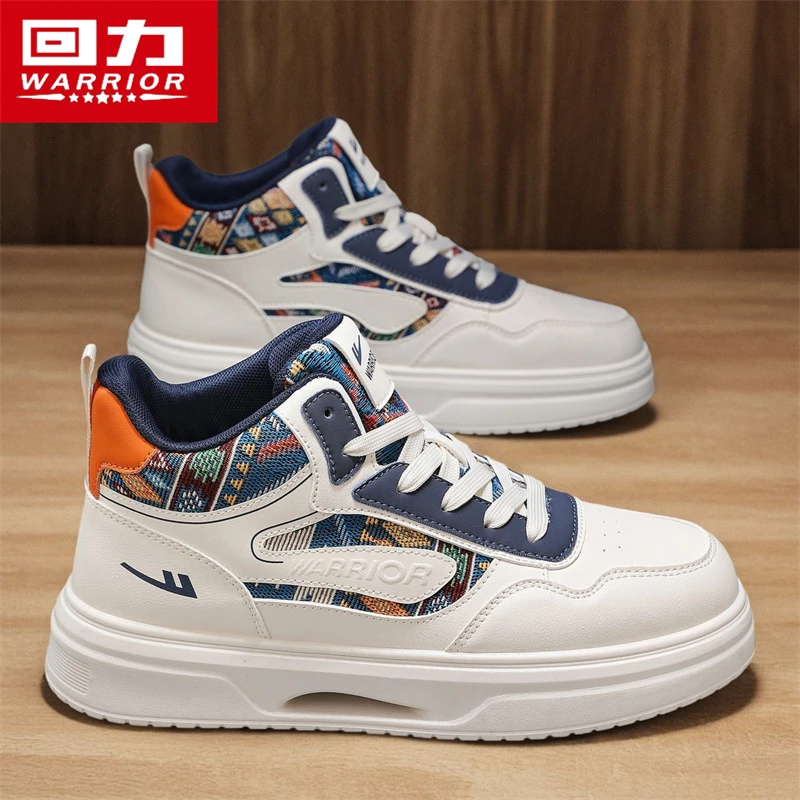 回力男鞋秋季新款高帮厚底耐磨增高板鞋潮流流浪丹宁风时尚休闲鞋
