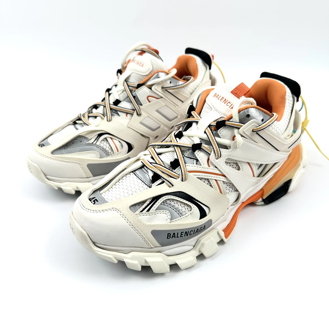 95新 Balenciaga/巴黎世家 45码 白橙track老爹鞋