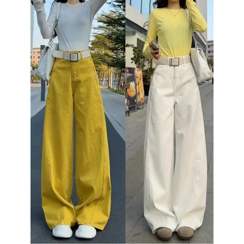 高个子加长复古直筒高腰阔腿牛仔裤女春夏季宽松显瘦休闲拖地裤子