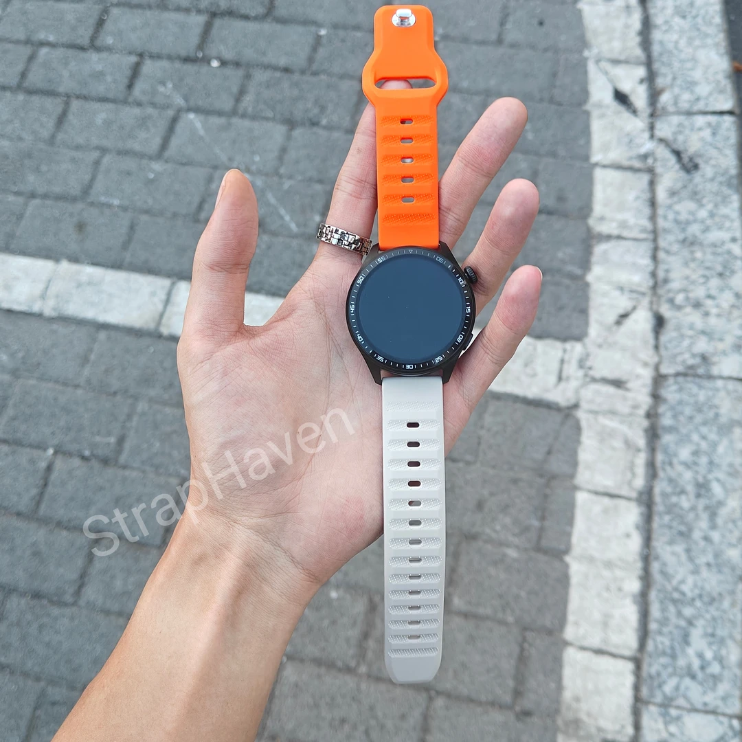 点纹硅胶表带适用于华为手表GT5pro/4双色watch5运动FIT4男款舒适