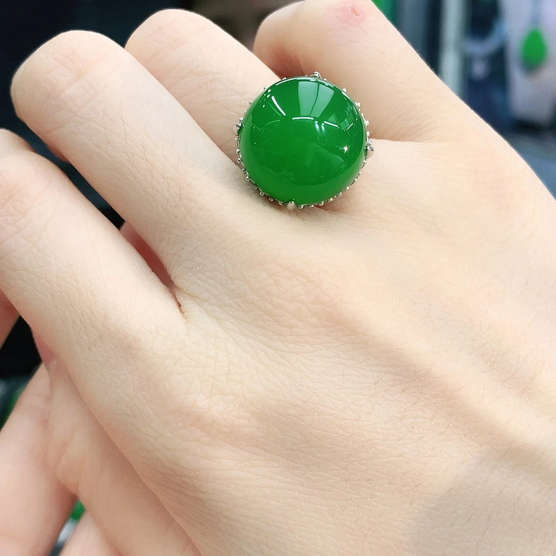 银S925镶嵌戒指玛瑙/玉髓