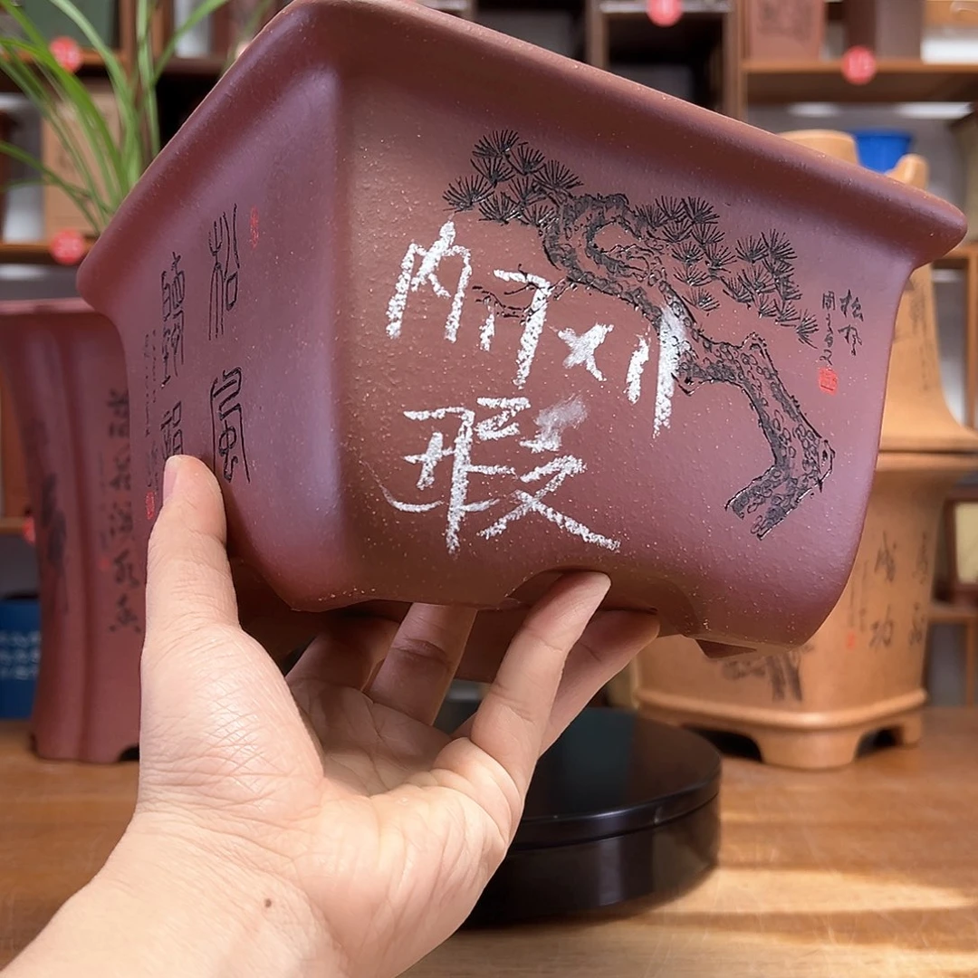 再***哀花盆紫砂微瑕 周之夏精品紫砂花盆