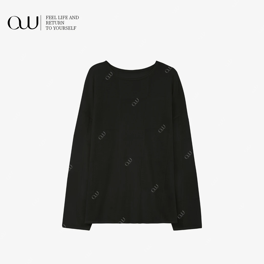 【老白不白】夏季多巴胺长袖休闲套头圆领舒适上衣OW252ZZ002C