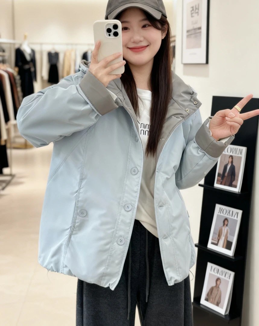 大码女装 胸120-150加绒三防棉衣2584#