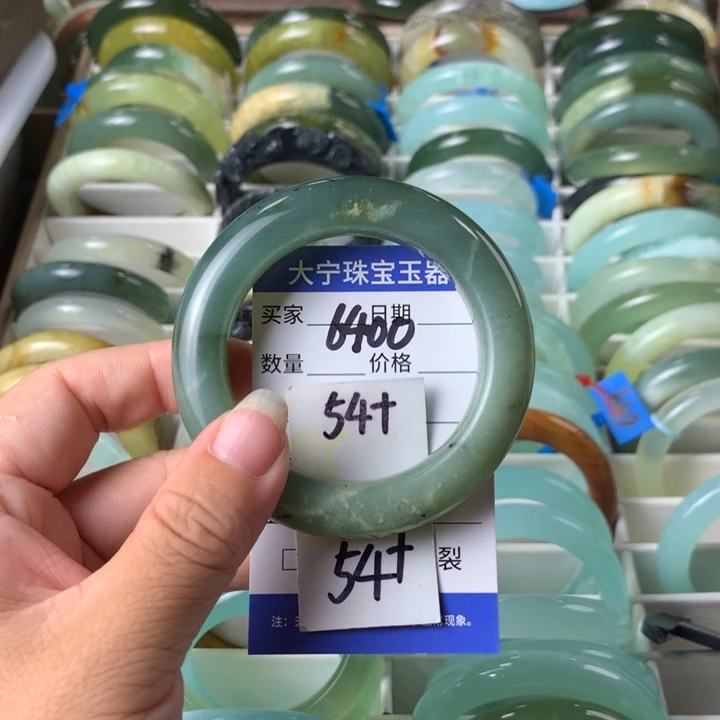 未镶嵌蛇纹石玉手镯6400