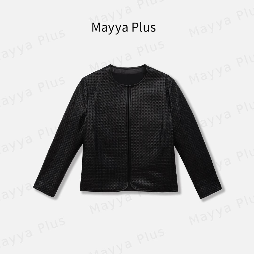 【柏林之夜】Mayya Plus麦芽定制流光风圆领百搭女外套上衣32537066