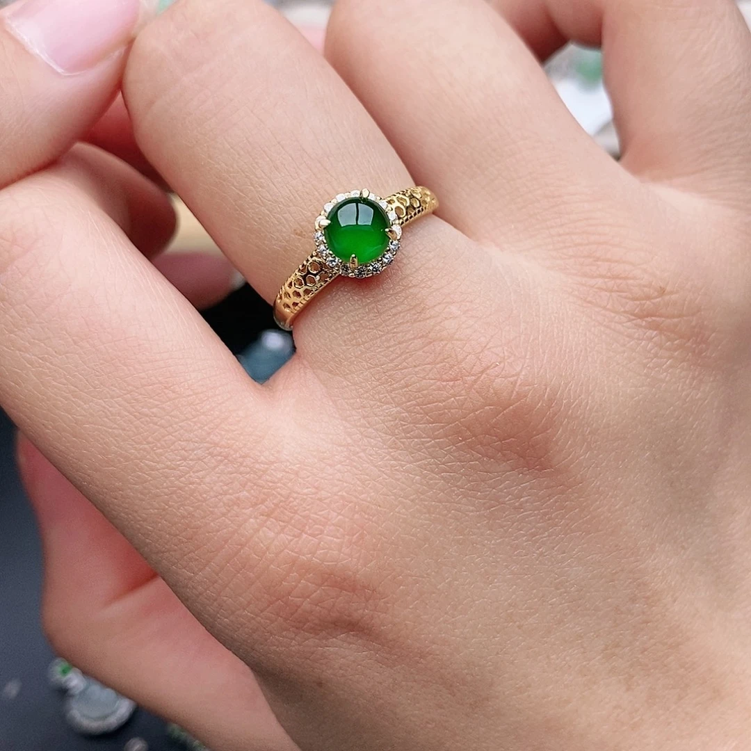 翡翠银S925镶嵌戒指