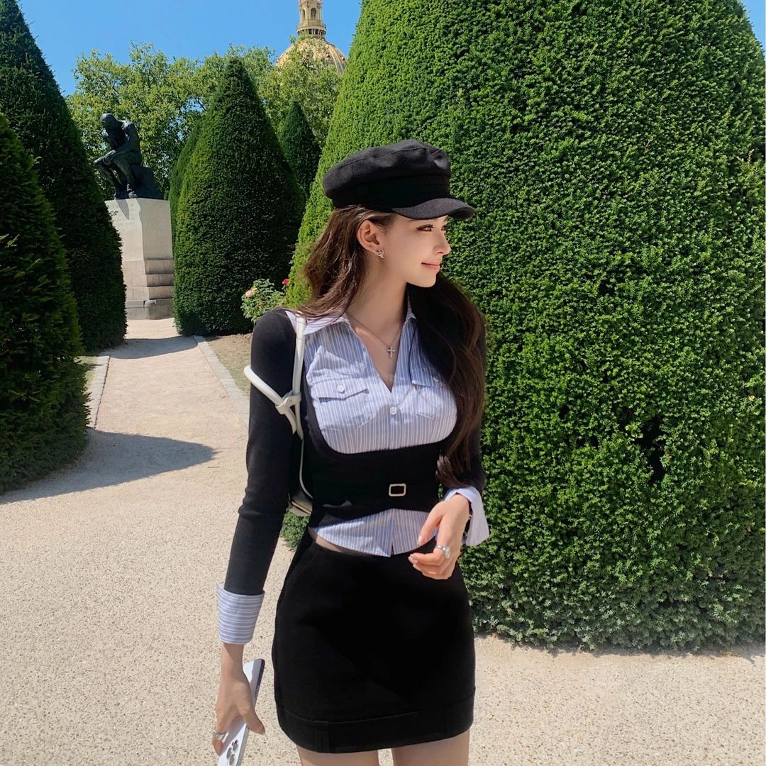 Momoshero【edc小黑裙】美腰丰胯黄金线!2/8一穿即瘦的西装摆半裙