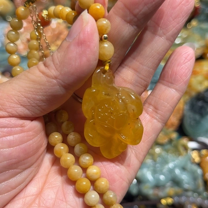 岫玉未镶嵌毛衣链