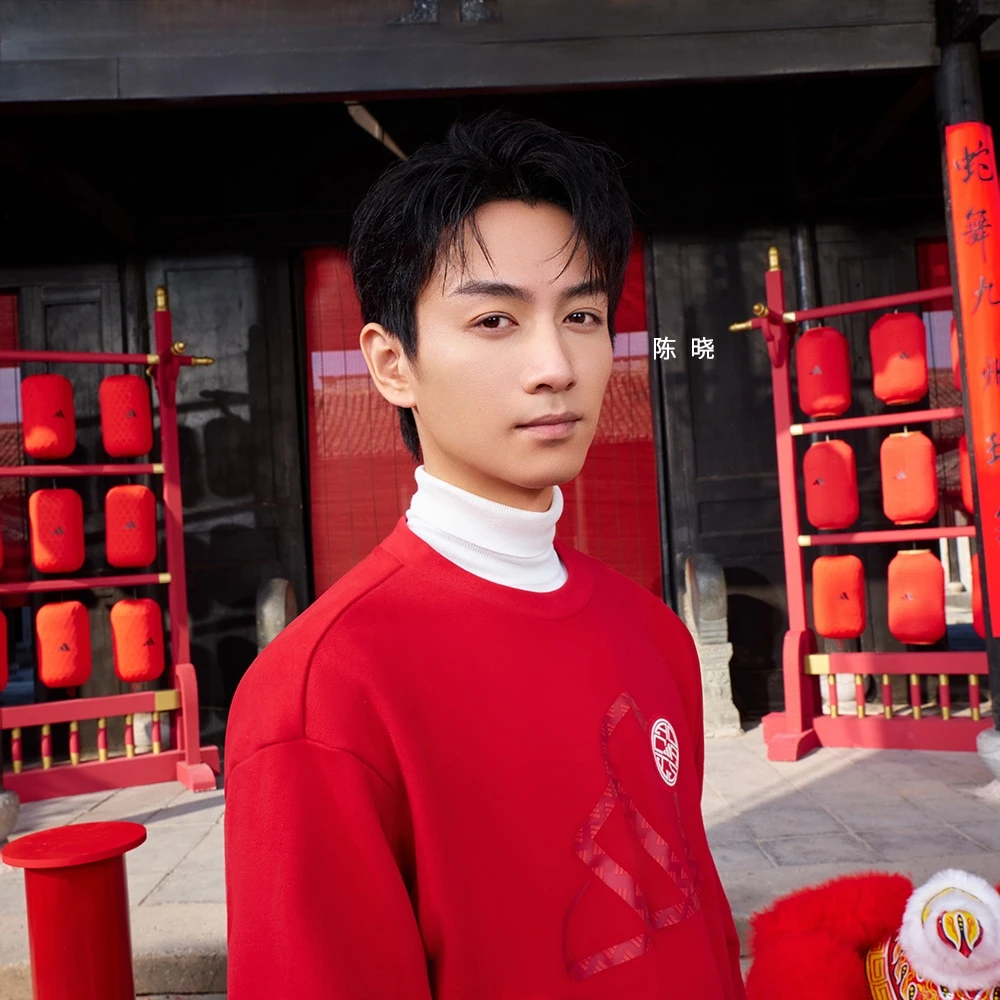 Adidas阿迪达斯陈晓同款蛇年法式毛圈布长袖圆领卫衣套头衫JM1003