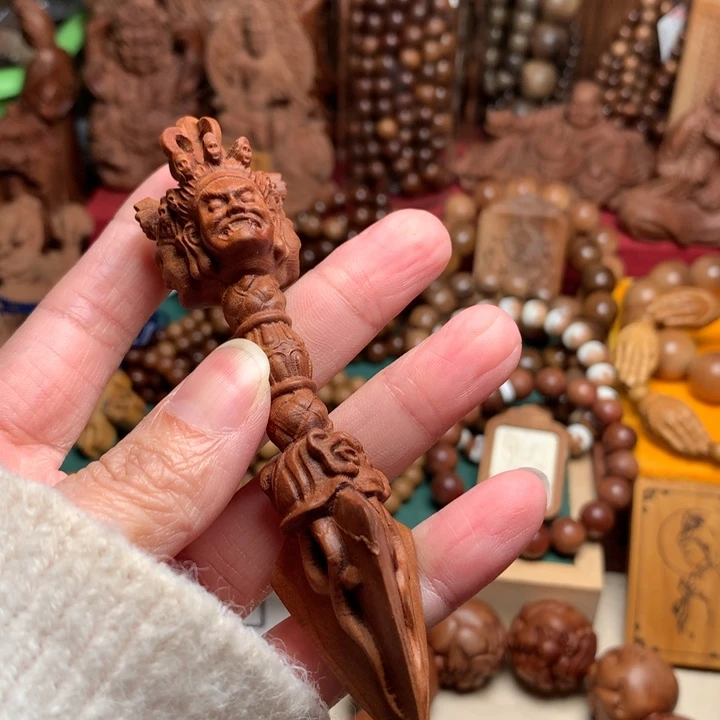 檀香木把件老山檀金刚杵瑕疵