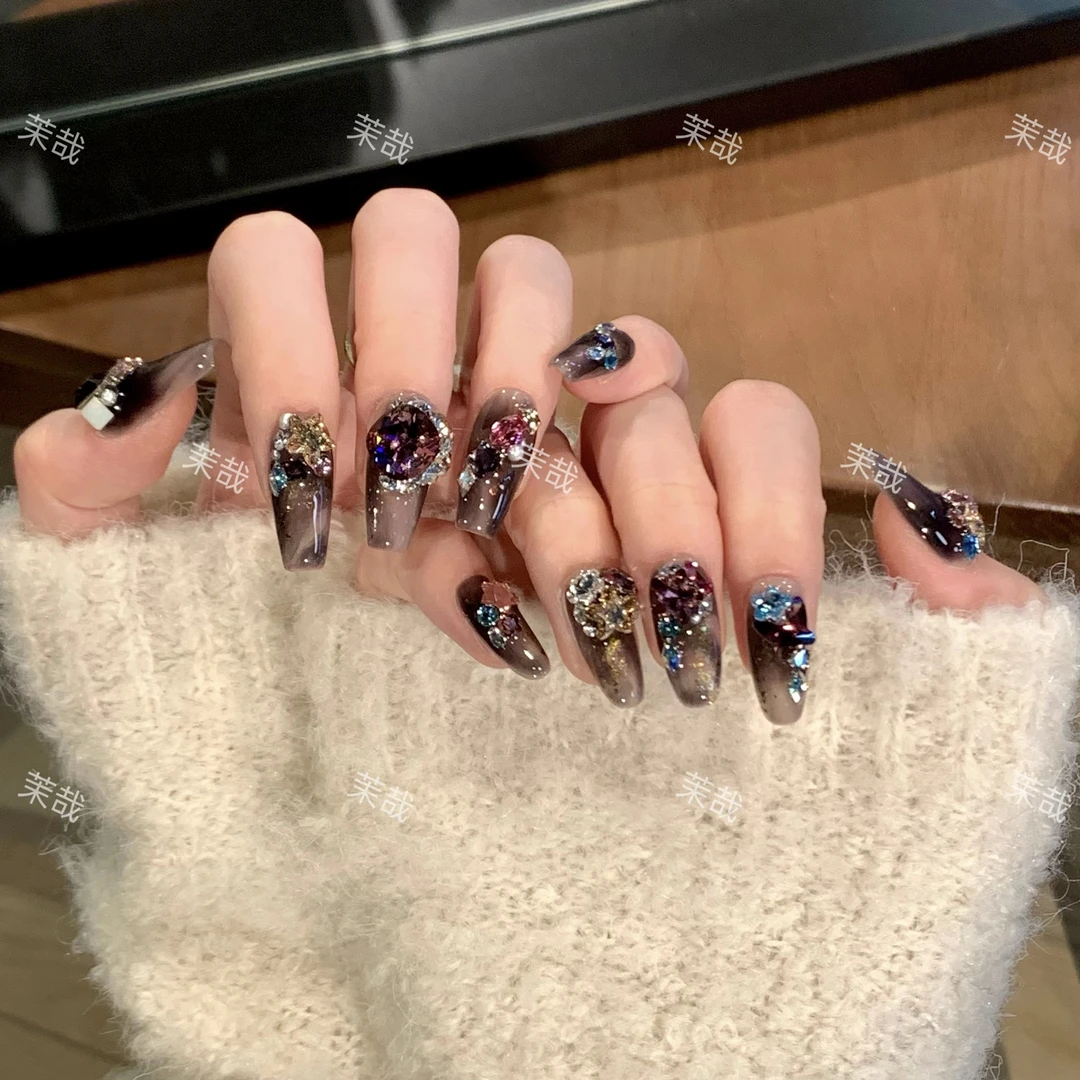 茉哉KK专属【施家全华/墨染鎏金】纯手工定制拆卸穿戴甲A3531