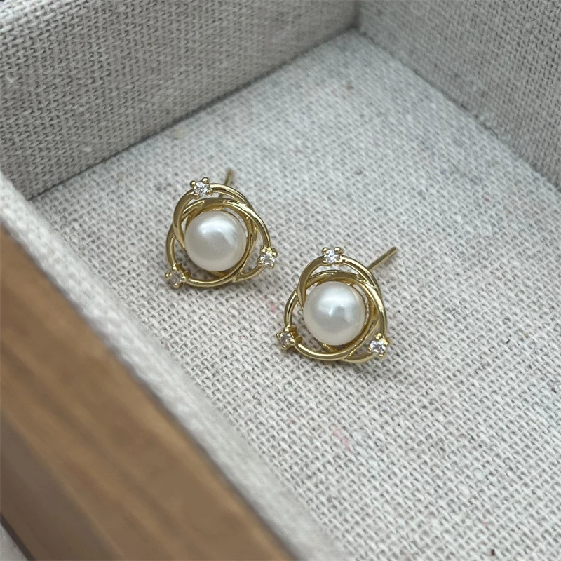 铜合金耳饰 AL5942新款精致珠珠百搭气质简约耳钉