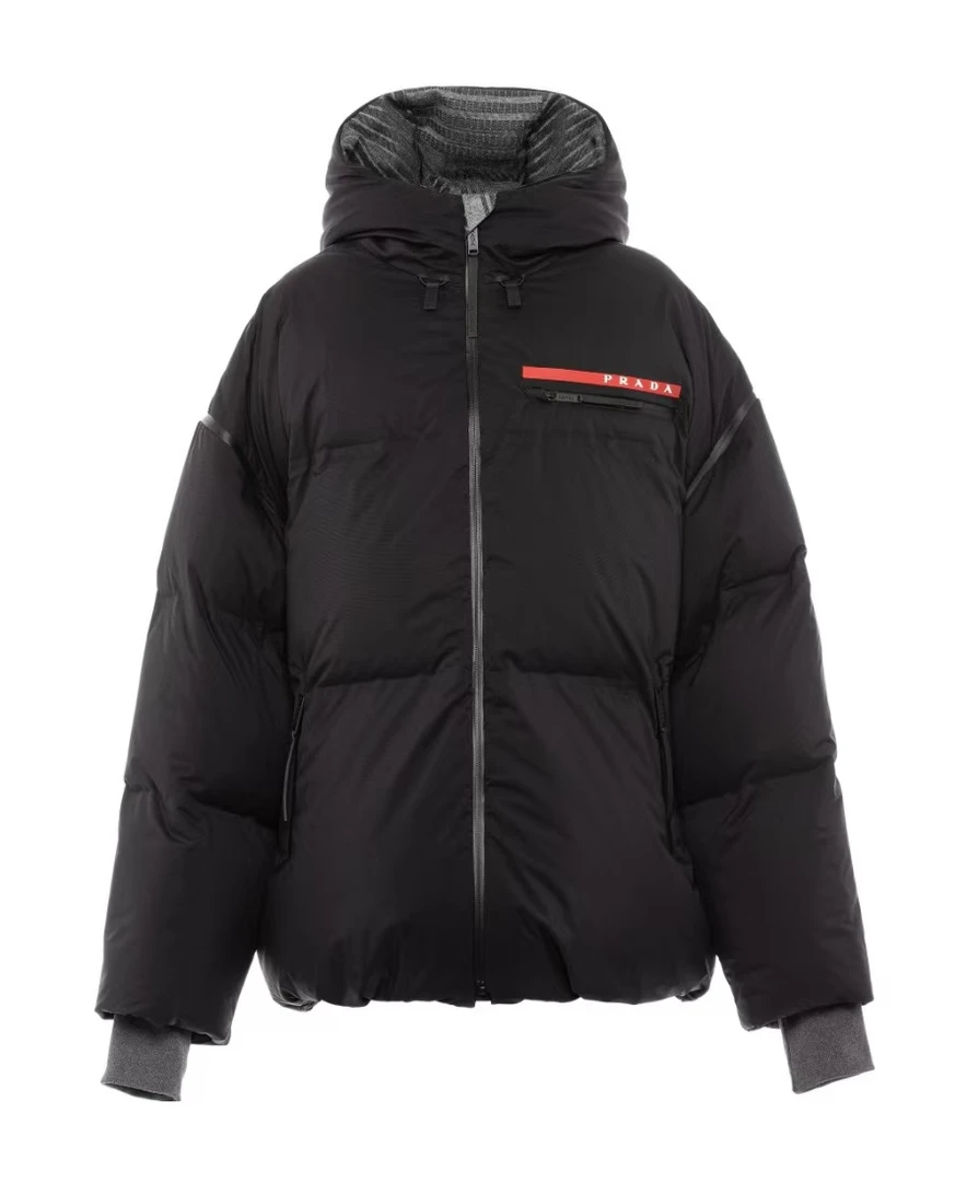 未使用 Prada/普拉达 袖子可拆卸拉链连帽羽绒服