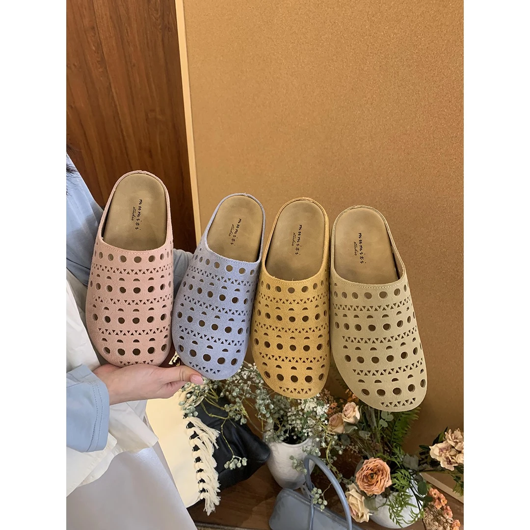 时尚休闲厚底勃肯鞋女春夏新款森系复古穆勒拖一脚蹬包头半拖鞋子