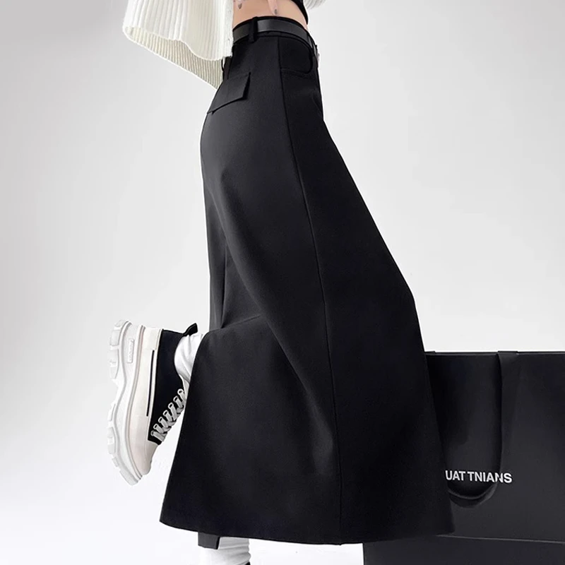 黑色西装半身裙女春夏秋季高腰a字直筒裙小个子2025裤子网红款
