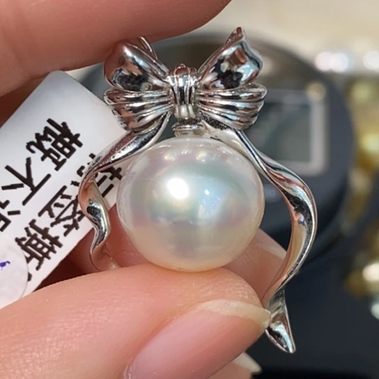 海水珍珠银S925镶嵌颈饰12.46