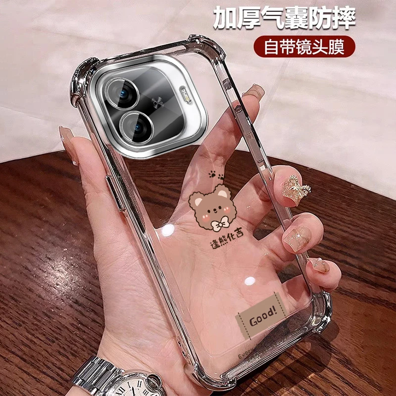 适用IQOOZ9Turbo+手机壳防摔气囊iqooz9全包镜头膜透明可爱风格软