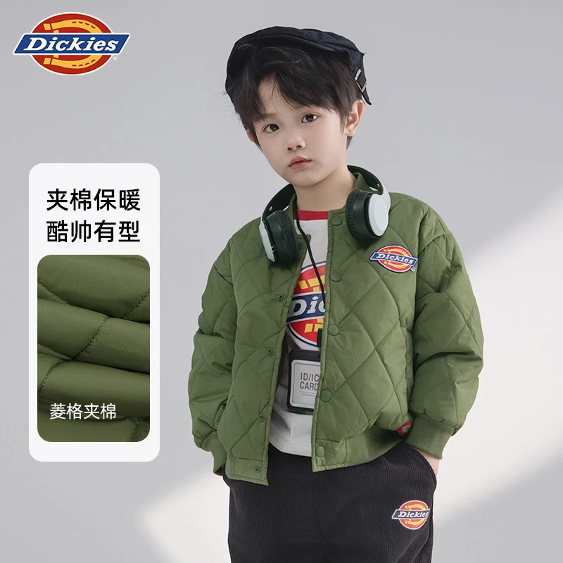 Dickies女童外套秋冬款2025新款棉衣潮酷夹克冬季女孩百搭棒球服