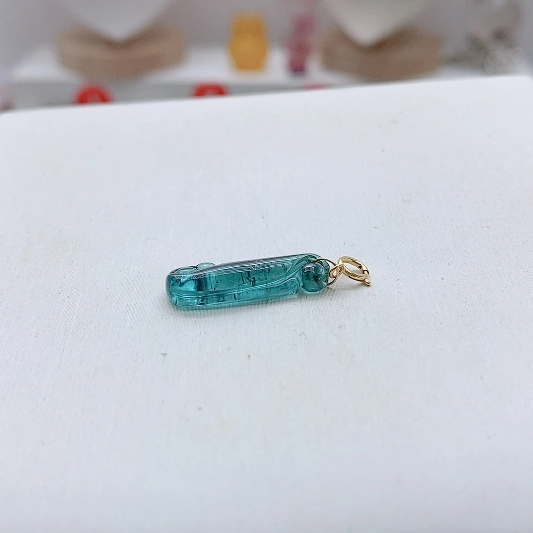 吊坠18K金镶嵌碧玺13号