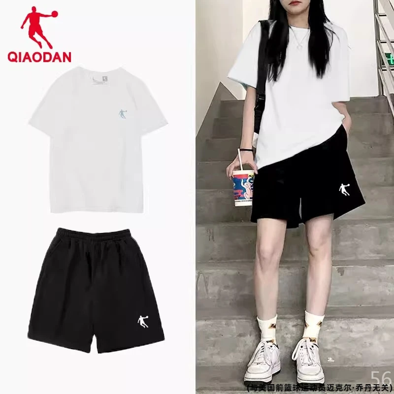 乔丹运动套装女2025夏季新款短袖短裤宽松大码薄款瑜伽健身跑步服