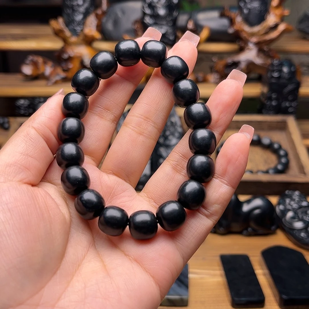 和田玉（墨玉）手链未镶嵌啊****e