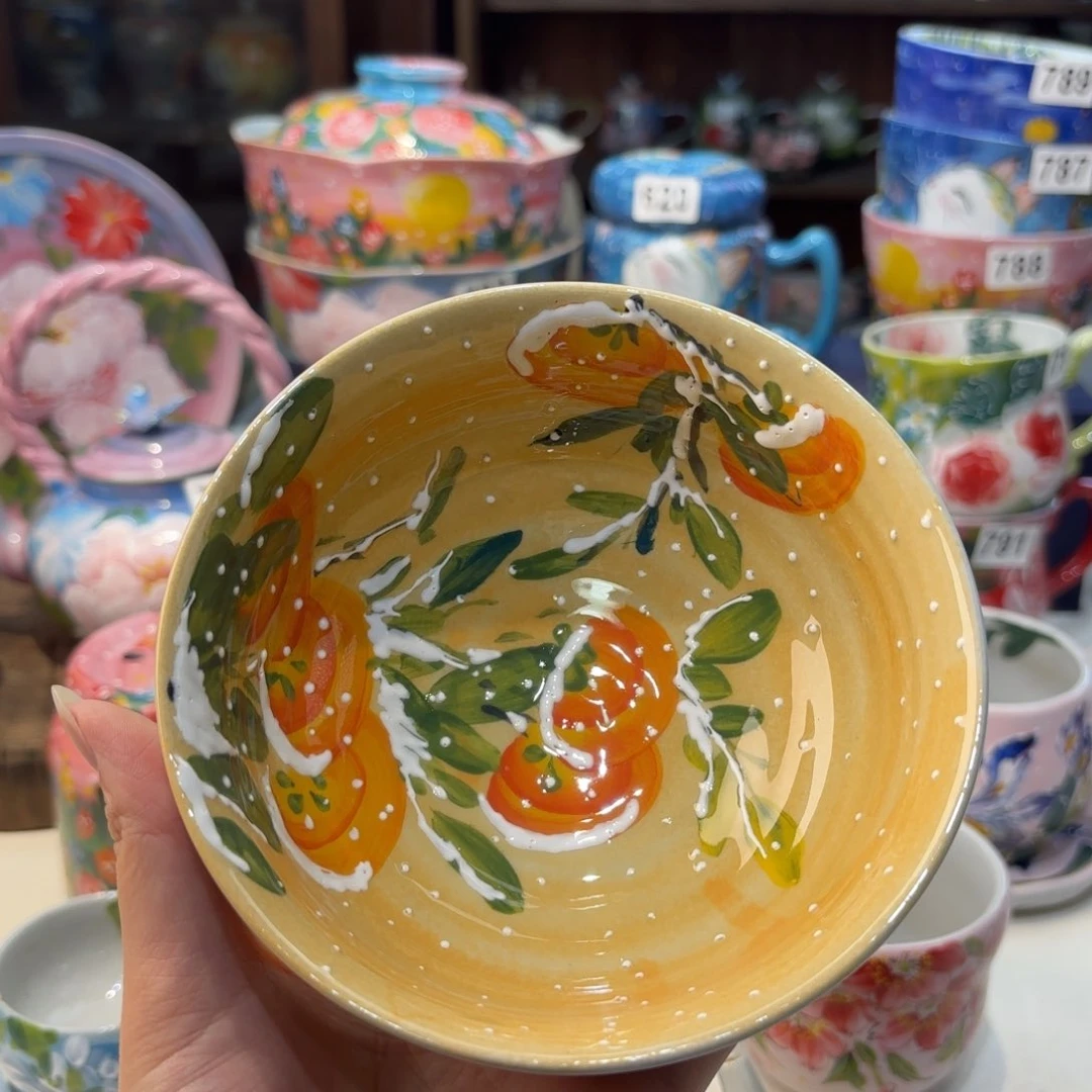 瓷片景德镇手绘高温釉下彩陶瓷茶具