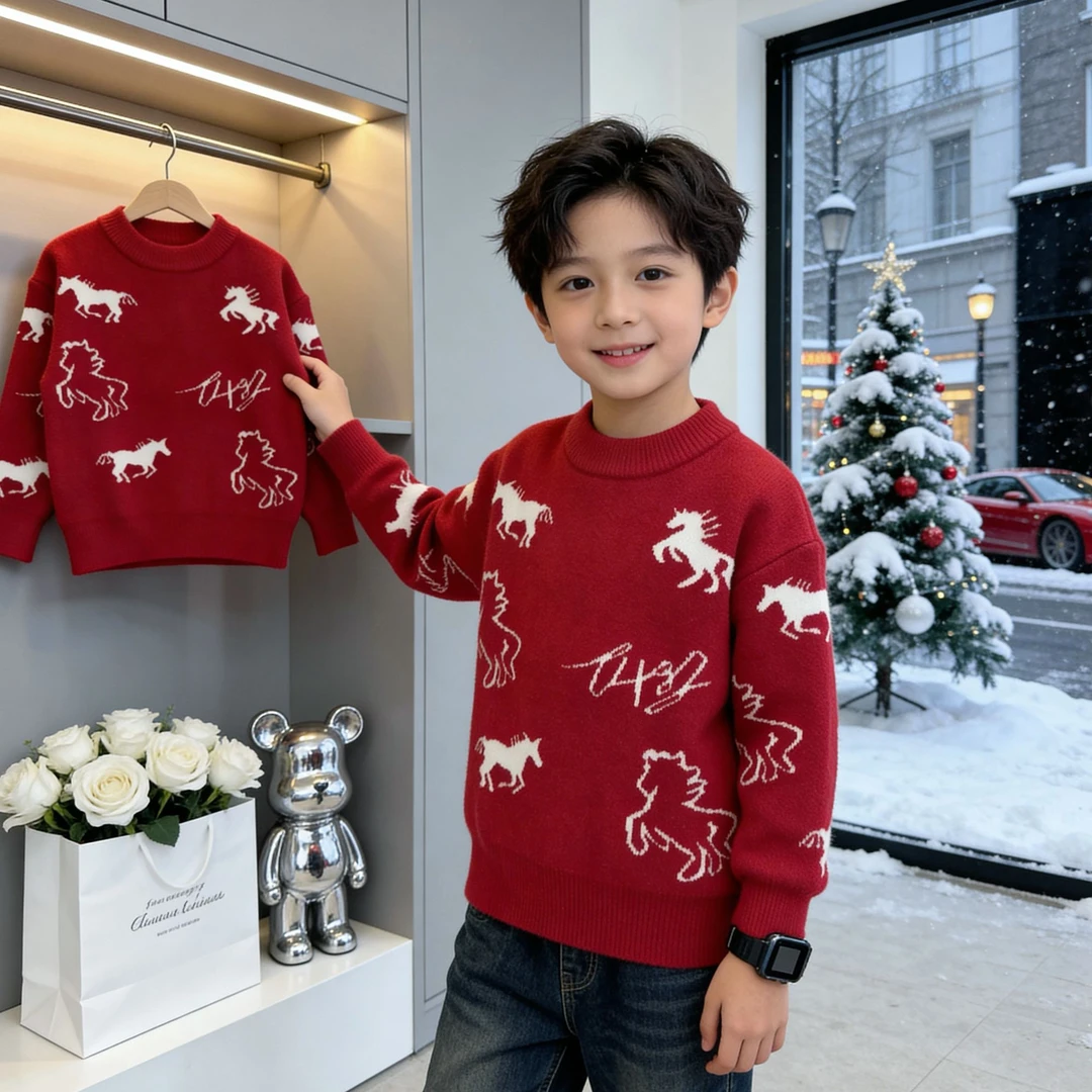 男童毛衣秋冬款2025新款儿童装冬季打底线衣针织衫年款冬装上衣
