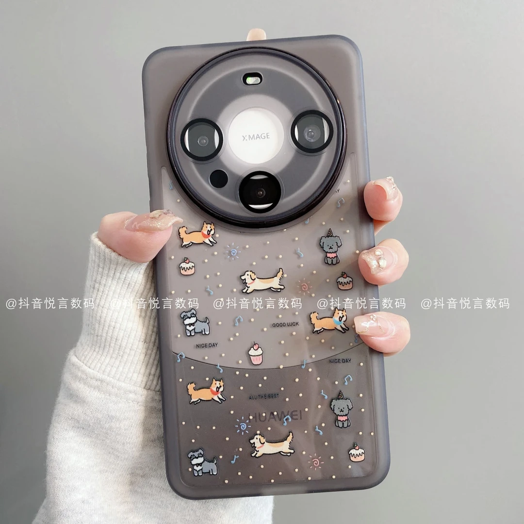 金属镜框适用华为mate70pro/60/50/40/30苹果16pro快乐小狗手机壳