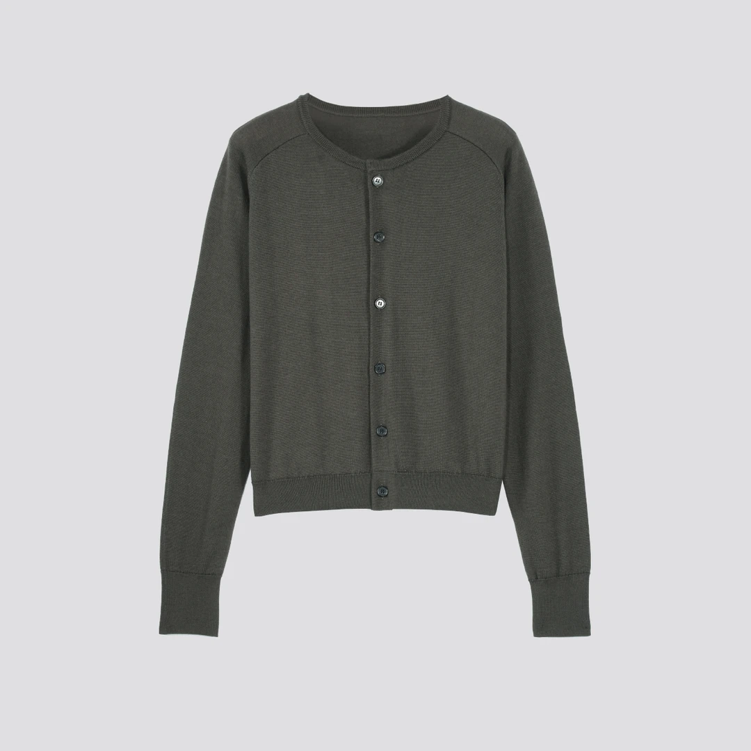 【纤维皇后】秋冬修身百搭慵懒气质针织开衫23319109