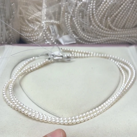 淡水珍珠珍珠项链银S925镶嵌10
