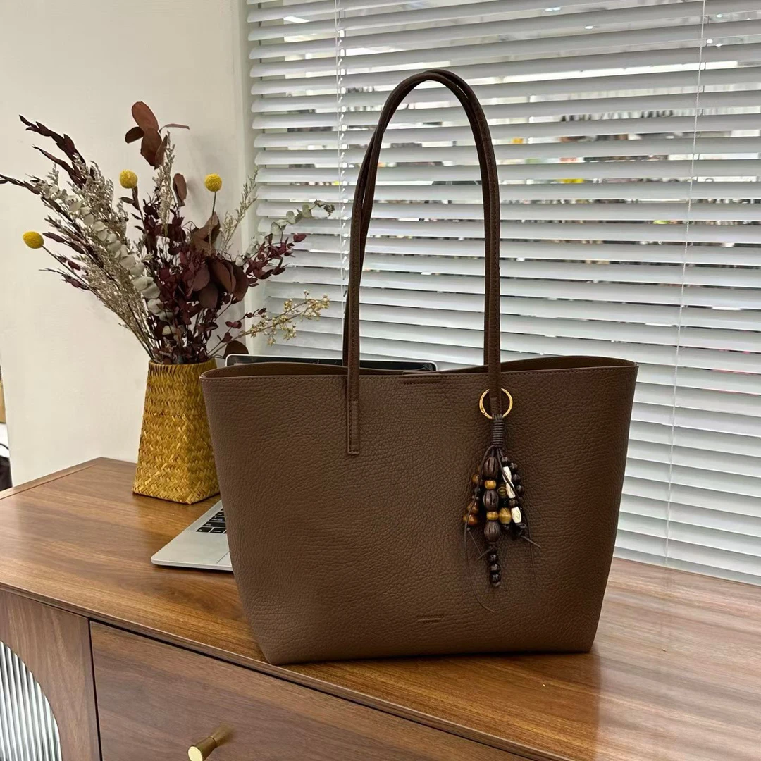 秋季简约软皮托特包时尚百搭大容量通勤单肩手提子母包