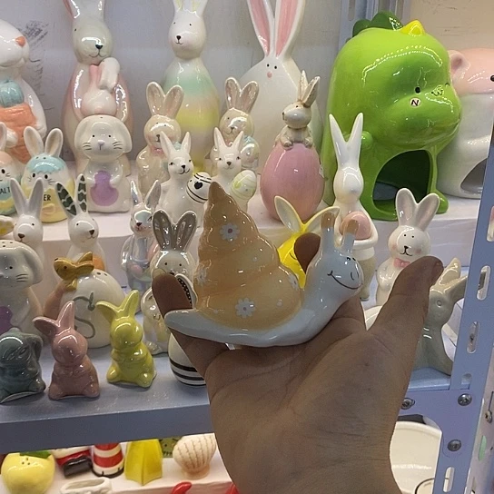 摆件棒*泽陶瓷微瑕摆件掉色