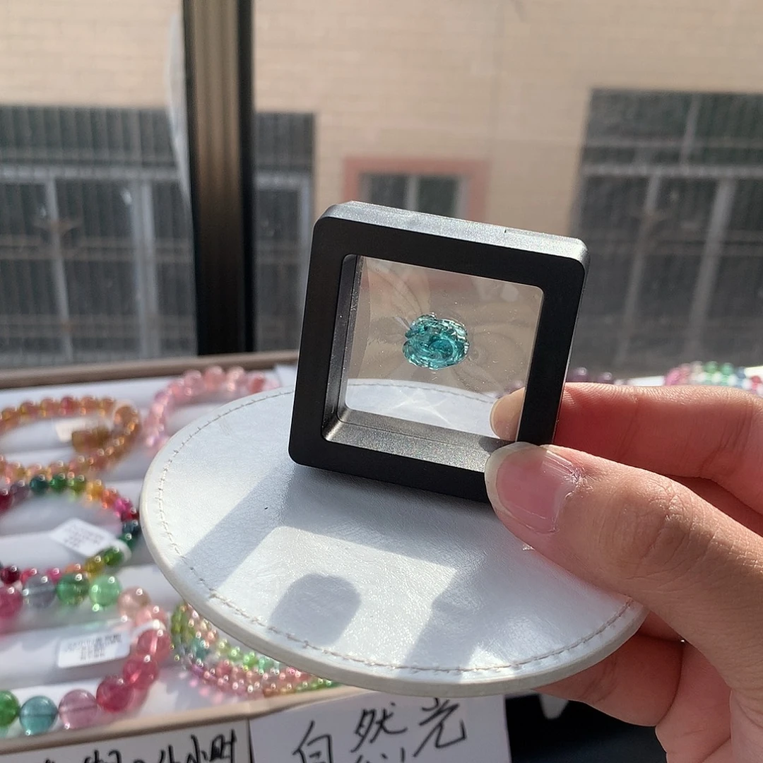 定制碧玺未镶嵌素圈拉碧玺雕刻牡丹花 不退换款