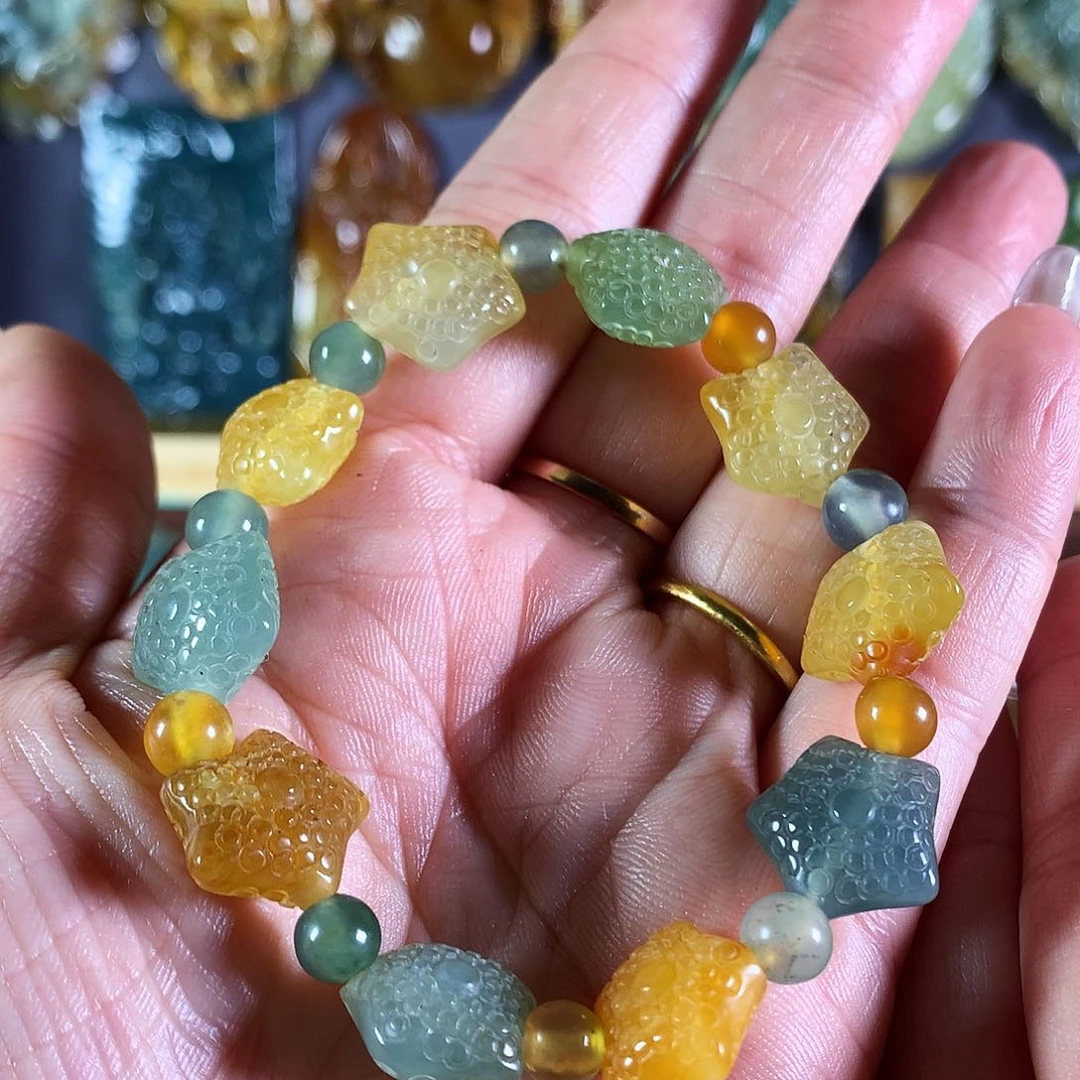 岫玉吊坠(赠链)未镶嵌幸运星手链