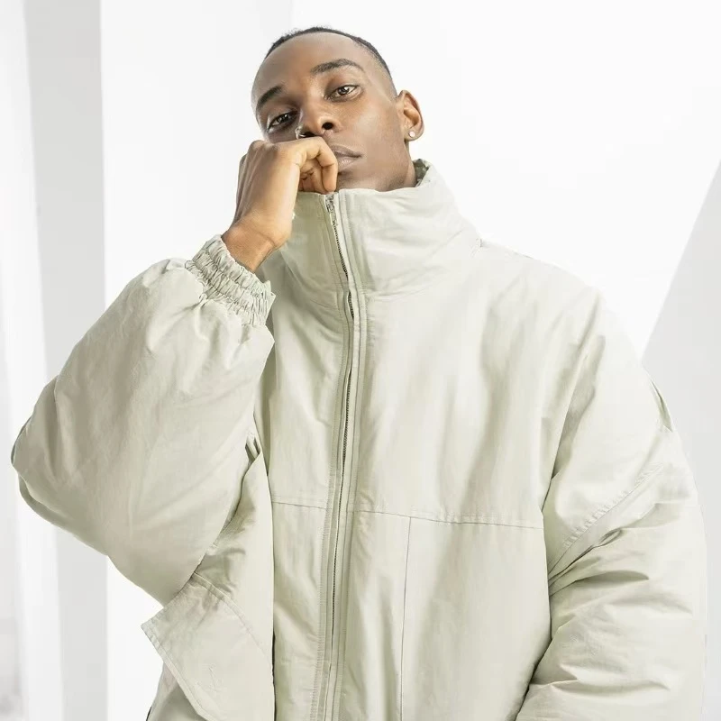 MY101 日系复古纯色简约工装棉服冬季休闲百搭加厚棉衣外套