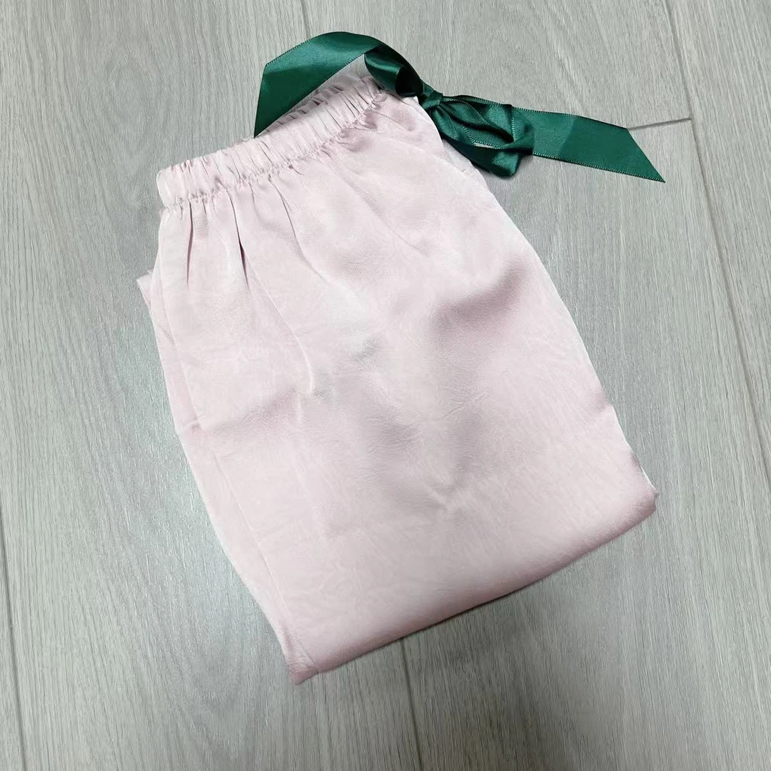 女士夏季薄款裤子纯色阔腿裤 手抓花