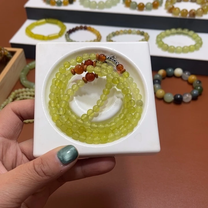 蛇纹石玉未镶嵌手链卡6