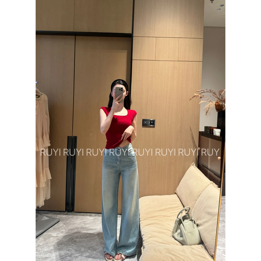 Ruyi如一【梨形身材必入】巨显高显瘦超柔软牛仔阔腿裤