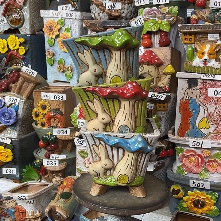 粗陶材质多肉花盆