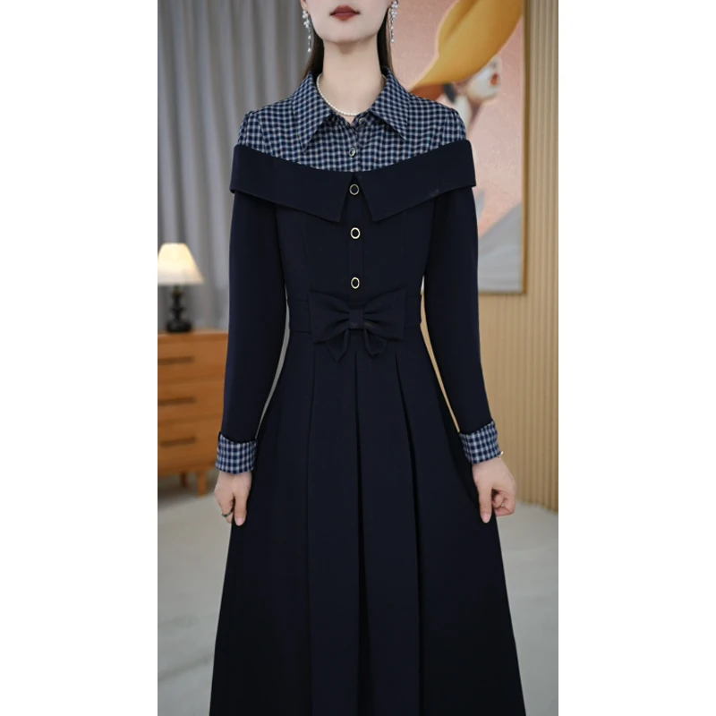 【连衣裙】秋季新款时尚优雅气质显瘦显白中长款连衣裙M-4XL