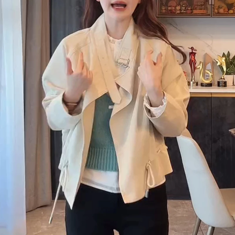 2025秋季新款韩版短款立领收腰设计感风衣女时尚气质宽松夹克外套