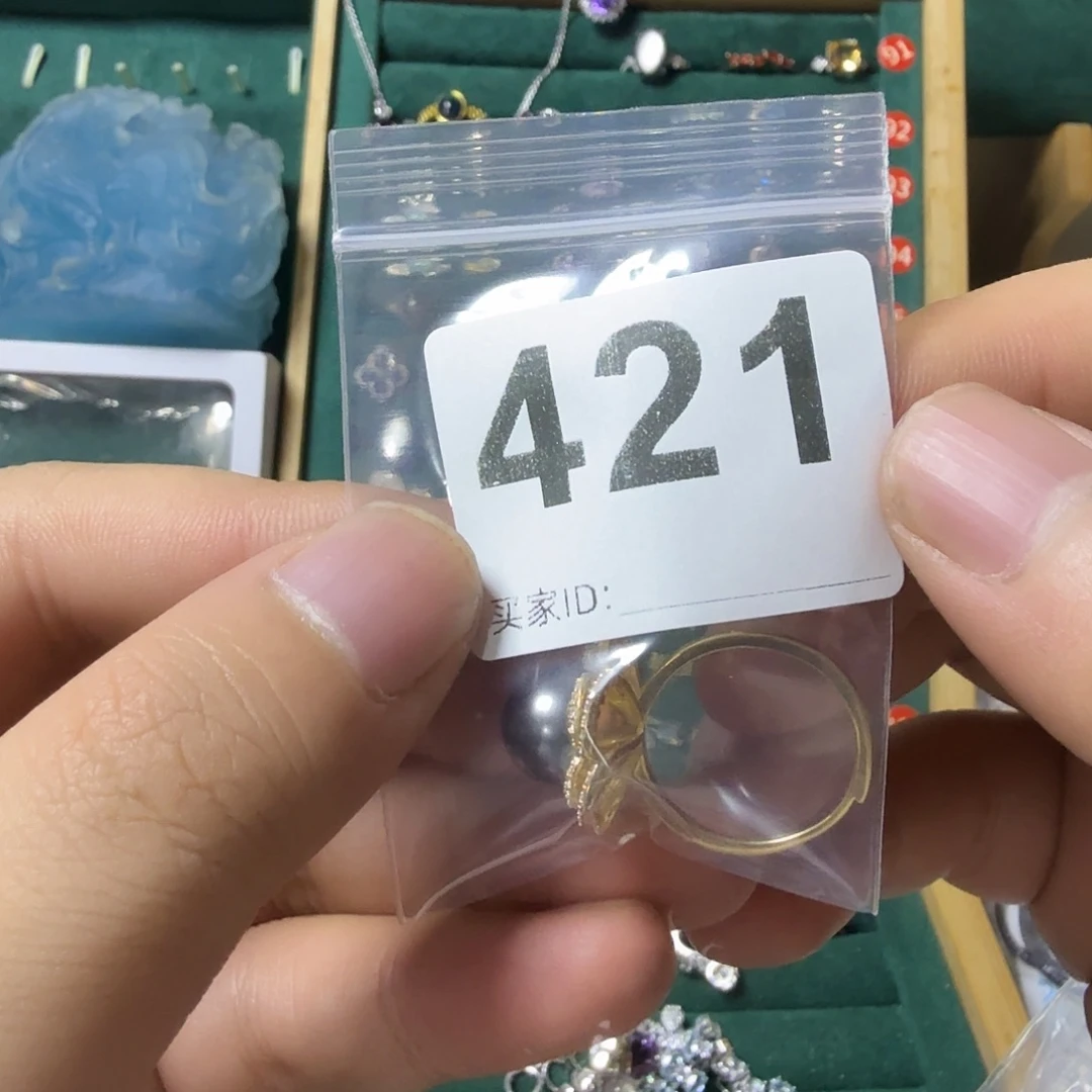 不***噎银S925镶嵌淡水珍珠戒指