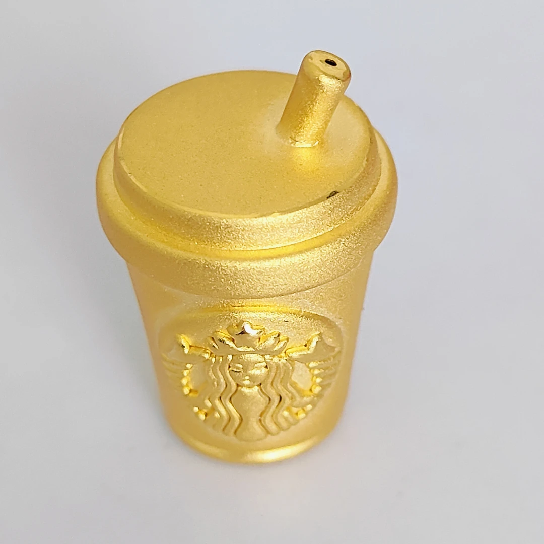 创隆黄金  999足金黄金奶茶摆件创意黄金摆件（按证书克重计价）